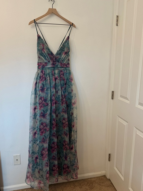 Lulus Dresses & Skirts - Lulu's Teal and Purple Floral Maxi Dress